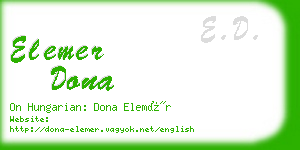 elemer dona business card